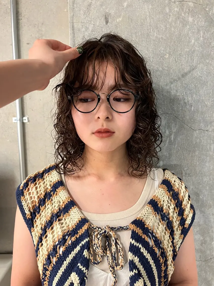 ミディアム パーマ kaede ☺︎ブリーチ/パーマのヘアスタイル