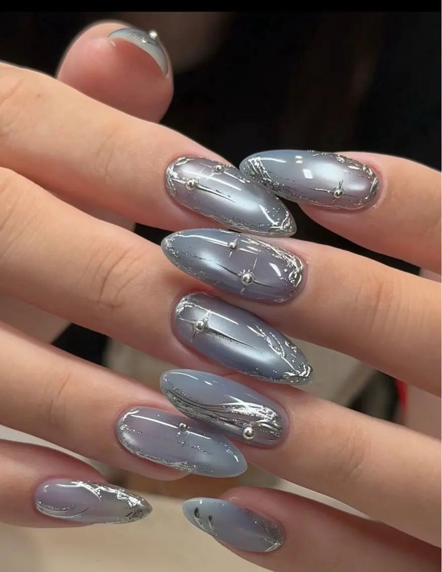 メンズ ネイル メンズ韓国風 オーロラネイル チークネイル 長さ出し フレンチネイル ハンドネイル NEW NAIL 池袋のネイルデザイン