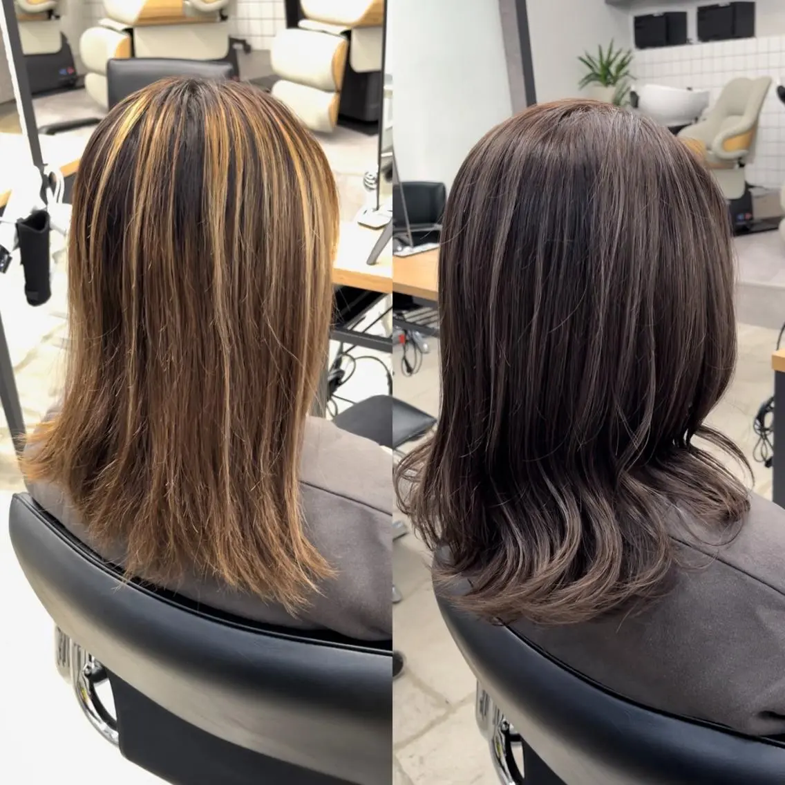 ミディアム カラー パーマ ヘアアレンジ 結婚式・ブライダル アッシュ ベージュカラー 黒髪 ブリーチ 韓国ヘア×2way 🇰🇷和知拓郎のヘアスタイル