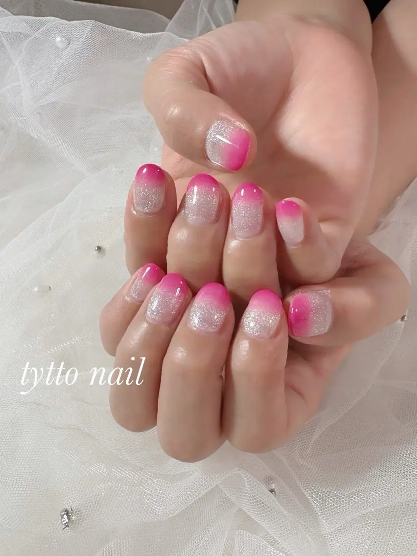 ネイル クリアネイル グラデーション キラキラネイル ラメ(グリッター) マグネットネイル ハンドネイル tytto nail ❤︎‪‪eri‪‪のネイルデザイン