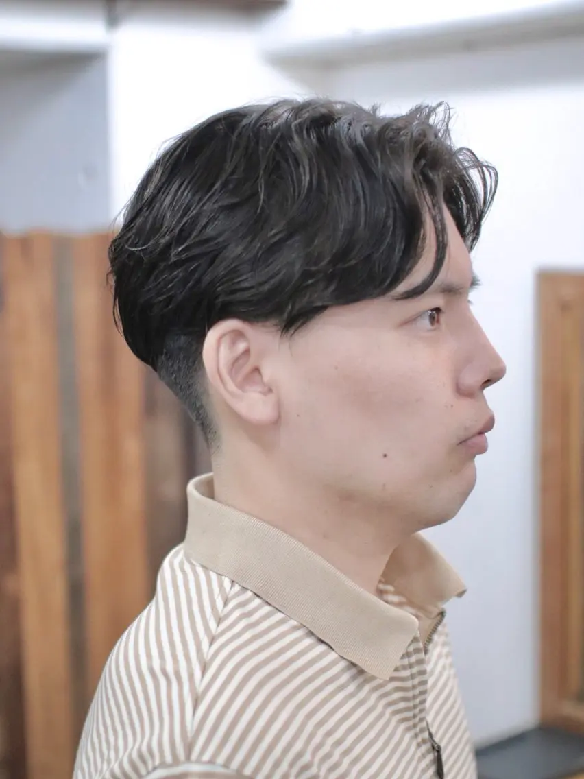 ショート パーマ メンズ カット パーマ 再現性毛流れパーマ メンズヘア木村陸弥のヘアスタイル