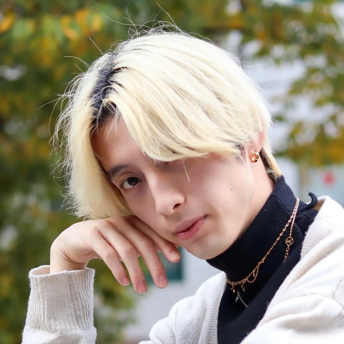 ミディアム カラー パーマ メンズ カット ヘアカラー トリートメント ハイトーン/メンズマ ッシュ/KYOHEIのヘアスタイル