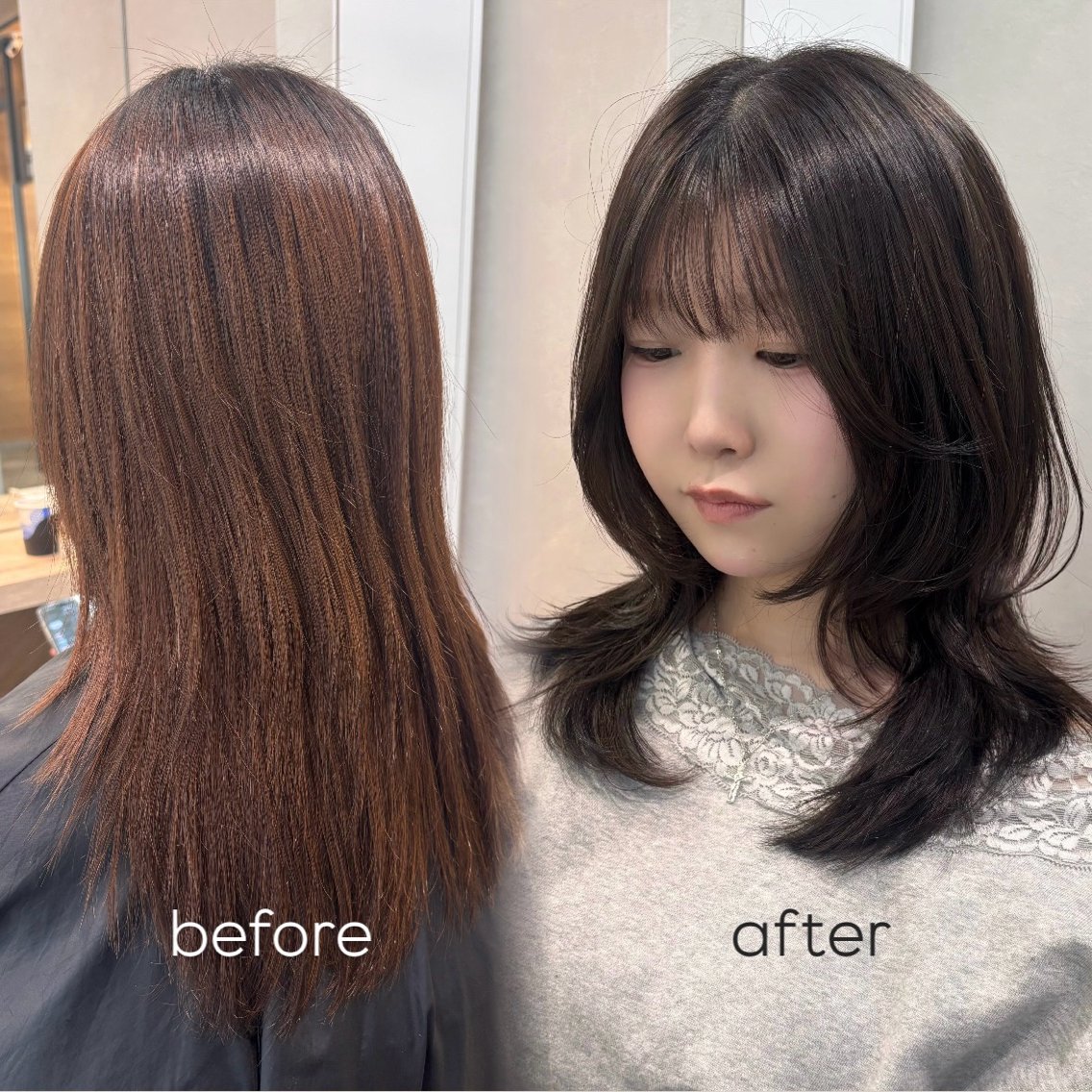 ミディアム ヘアアレンジ ハッシュカット Zina藤崎 AZUのヘアスタイル