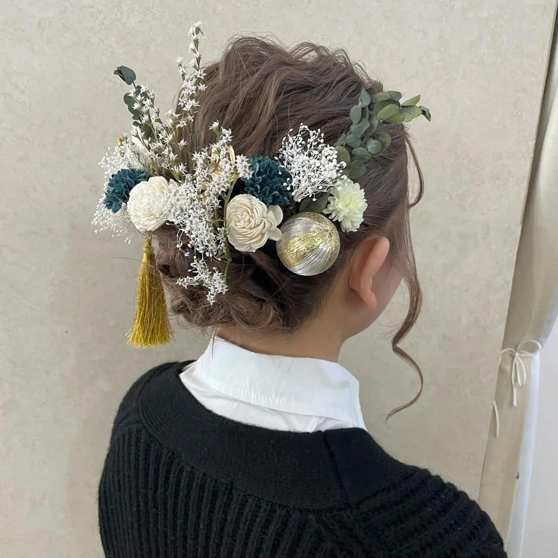 セミロング ヘアアレンジ 成人式 🦋高瀬寛菜🦋 韓国レイヤーのヘアスタイル