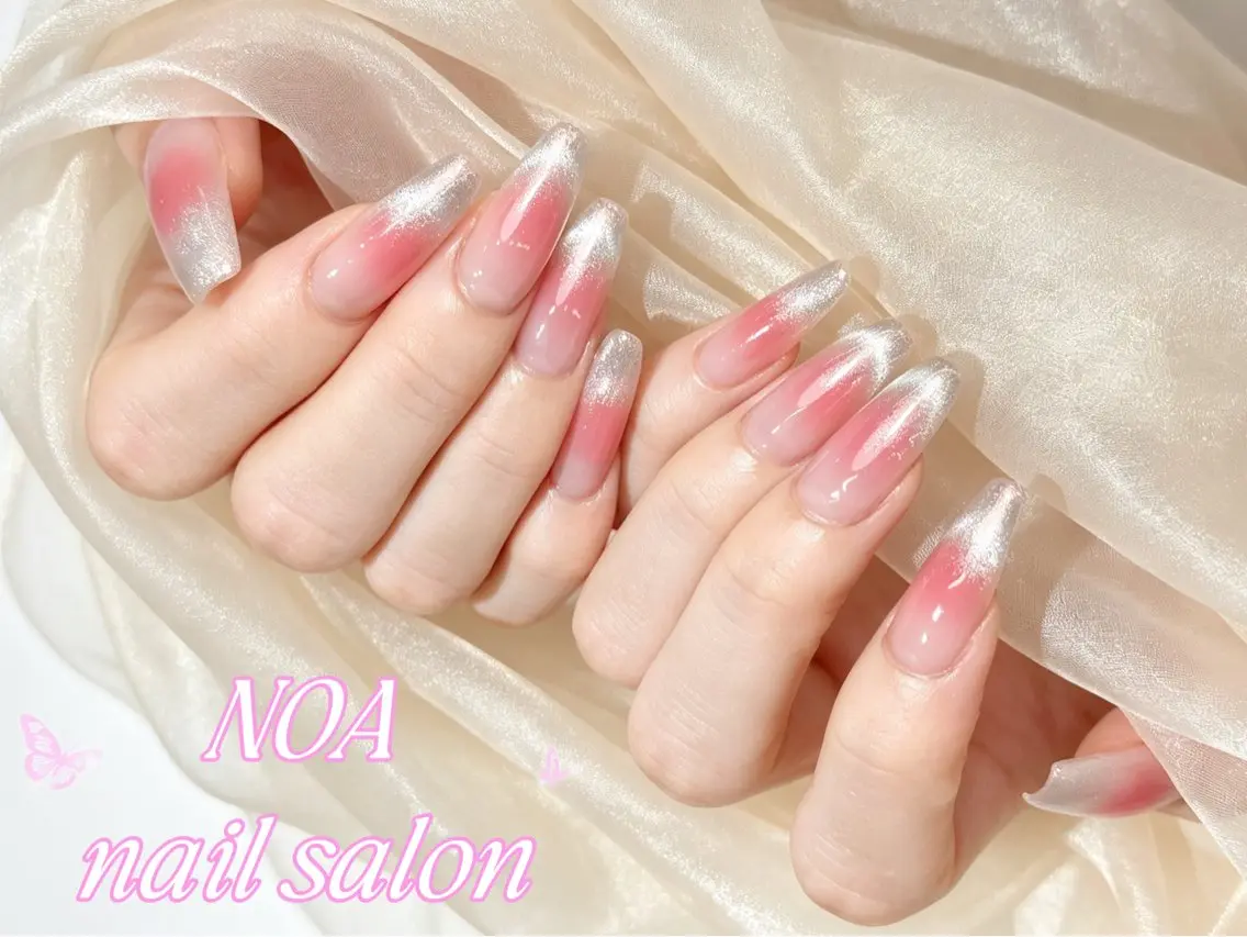 ロング 韓国風ヘア ハンドネイル Noa Nail みつきのネイルデザイン