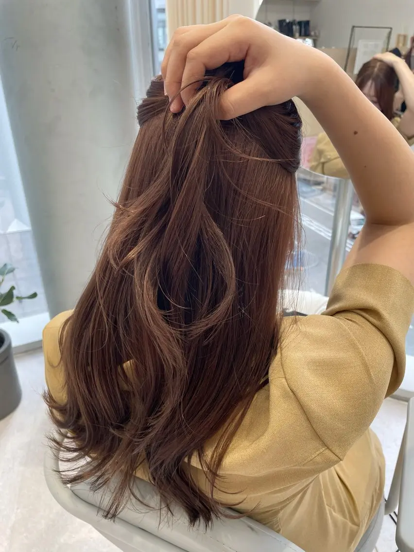 セミロング カラー ヘアアレンジ むらた あさのマツエク・マツパデザイン