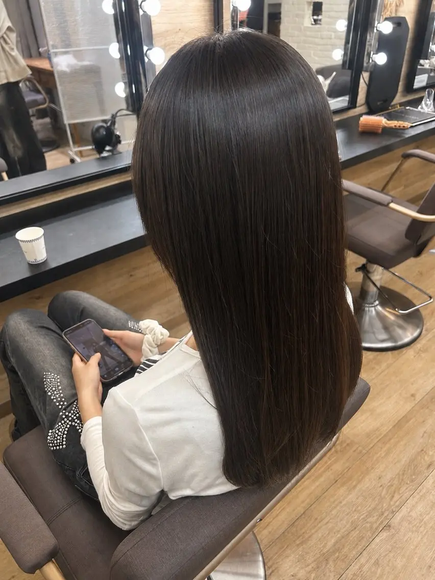 ロング 縮毛矯正 田中 遥空のヘアスタイル