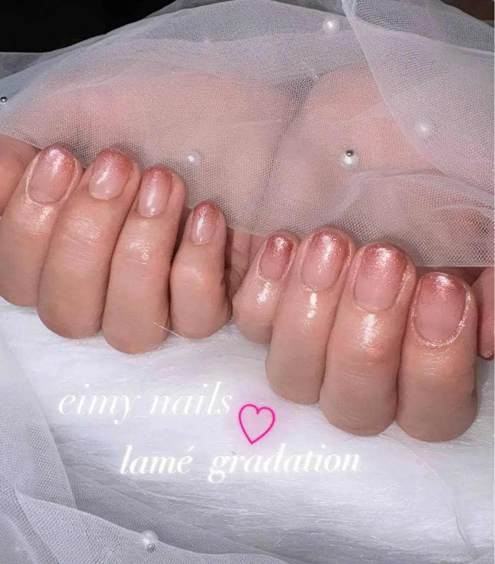 ネイル グラデーション ラメ(グリッター) ラメグラデーション ピンク ハンドネイル eimy nails♡のネイルデザイン