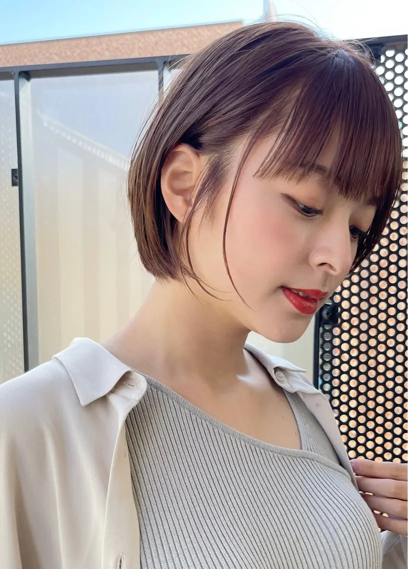 似合わせカット+透明感カラー+💎Aujua4step+超音波アイロン【髪質改善/赤み消しカラー/顔周り】の写真