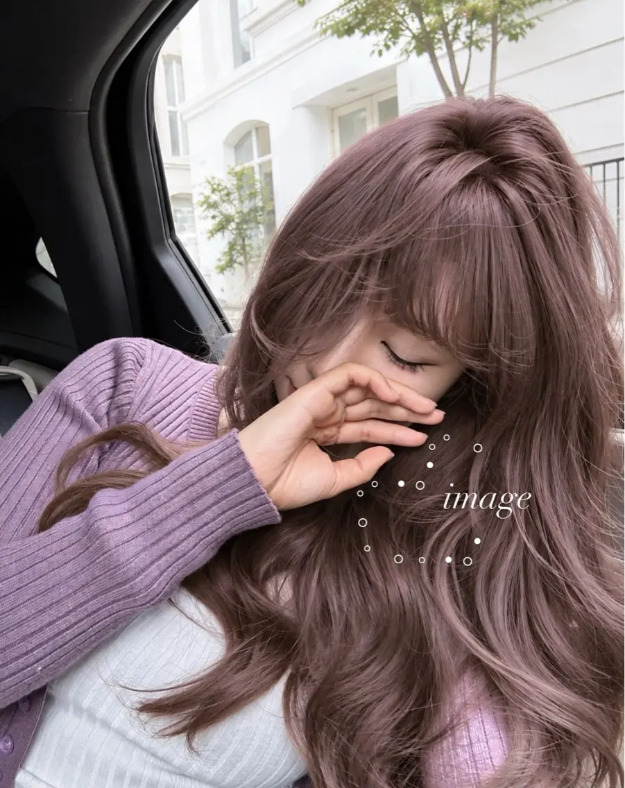 ロング ヘアカラー トリートメント 淡色ラベンダー♡ ニーナ🎀🦙のヘアスタイル