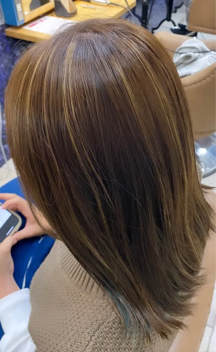 ミディアム カラー ハイライトカラー ハイライト 💎長谷川 優羽💎のヘアスタイル