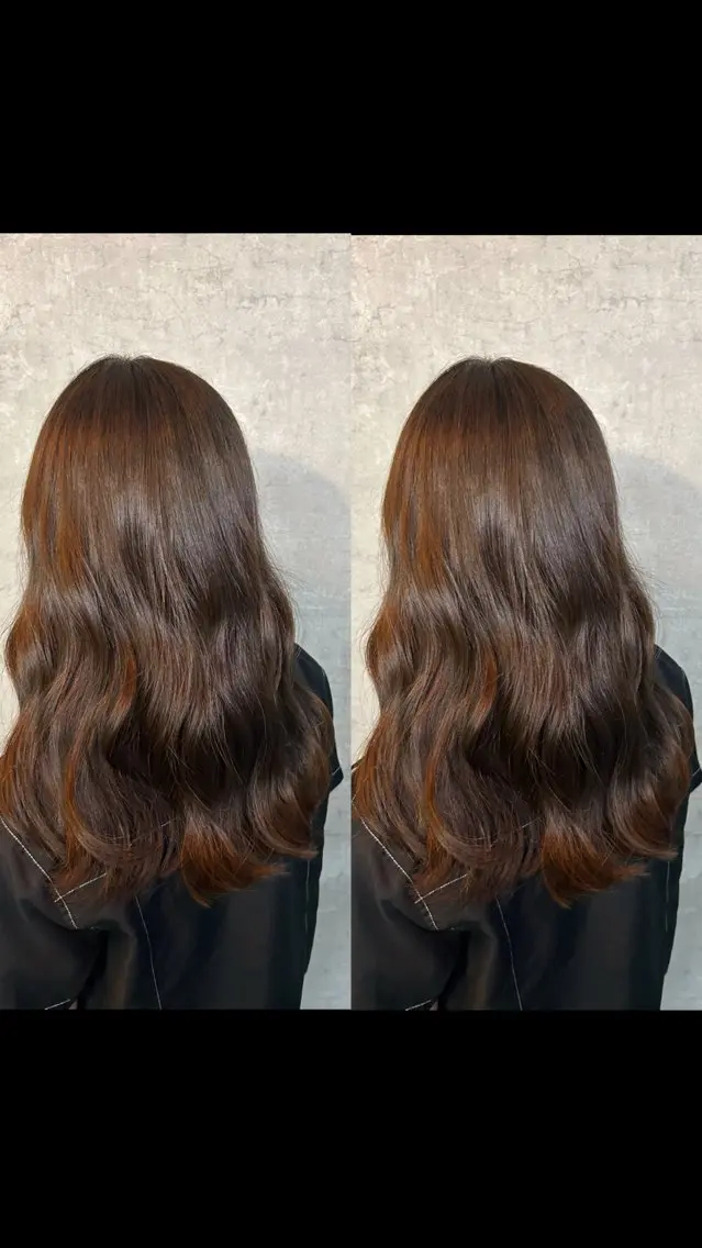 ロング 裾分 華子のヘアスタイル
