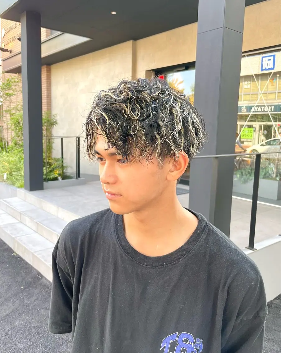 パーマ メンズ カット パーマ 飯田 ほのかのヘアスタイル
