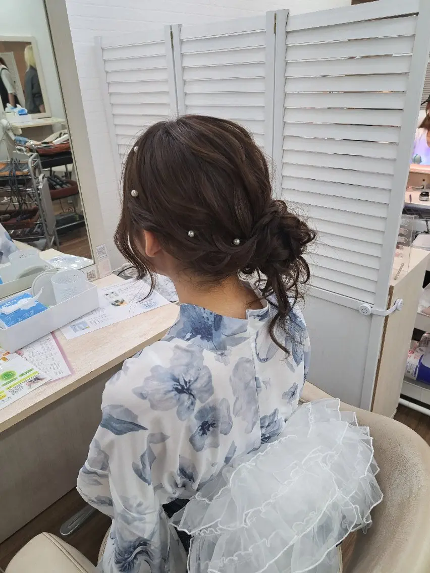 ロング ヘアアレンジ 着付け GLOSS心斎橋🌹 はるなのヘアスタイル