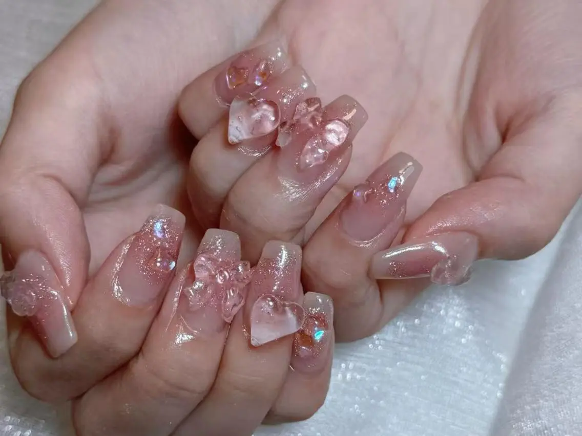 ネイル フレンチネイル ジェルネイル ガラスフレンチ 韓国ネイル マグネットネイル ハンドネイル ハンドケア The  Nail 新大久保店のネイルデザイン
