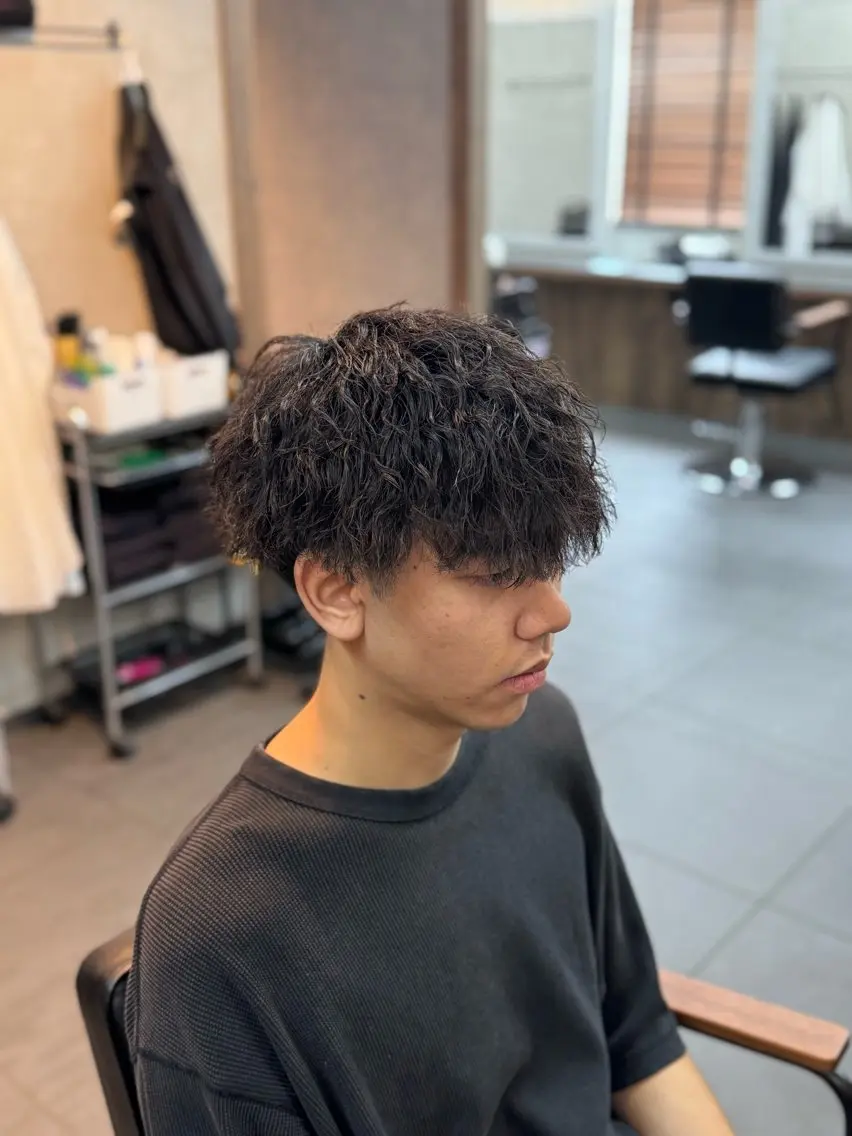 ショート パーマ メンズ カット パーマ 増山 諒 【メンズ専門美容師】のヘアスタイル