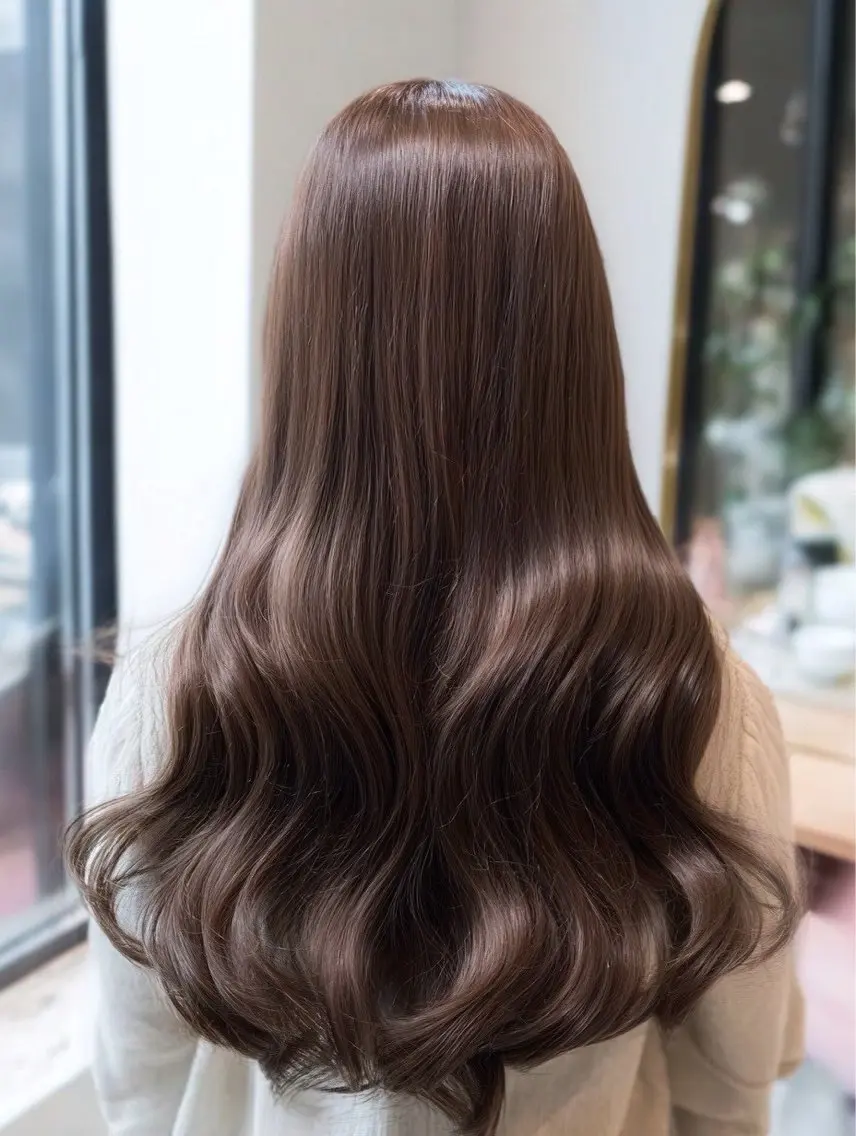 ロング カラー ヘアカラー 🍒モテ暖色カラー × うる艶✧ ゆなのヘアスタイル