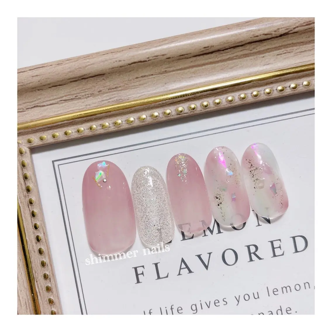 ネイル ピンク shimmer nailsのネイルデザイン