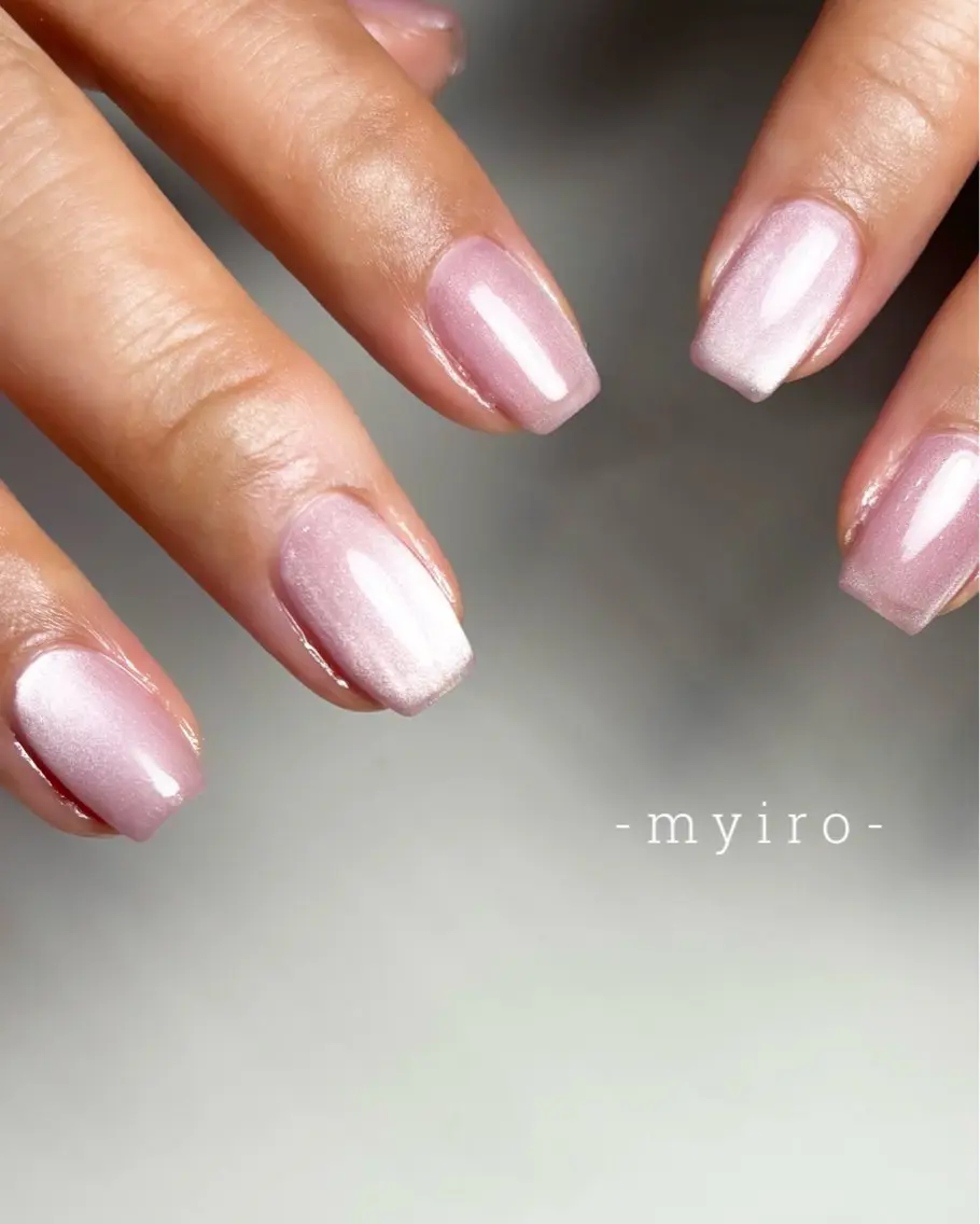 ネイル マグネットネイル オフィスネイル ピンク ハンドネイル myiro【マイロ】 林のネイルデザイン