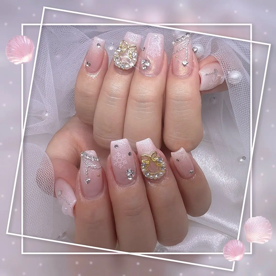 ネイル チークネイル ガーリー グラデーション マグネットネイル ピンク ハンドネイル Chill Nailsalonのネイルデザイン