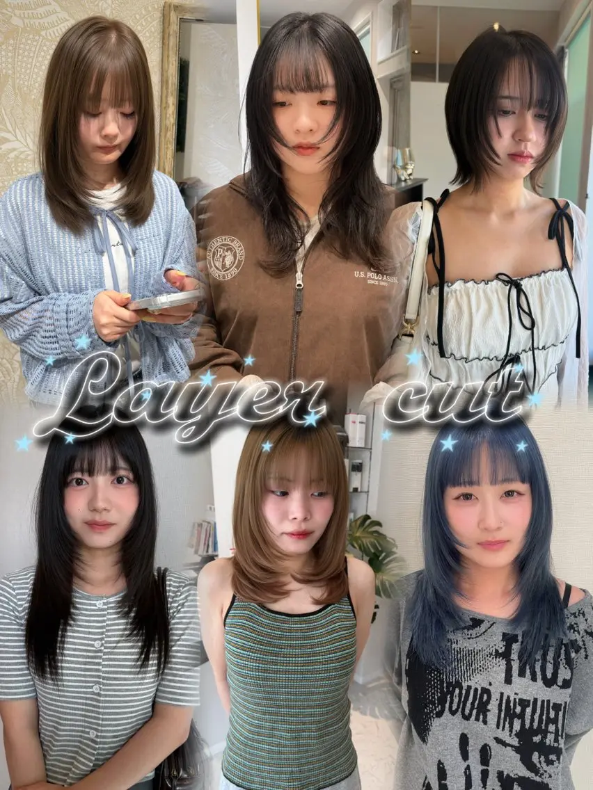 ロング レイヤーカット カット ヘアカラー トリートメント moe🥣ﾚｲﾔｰ ｶｯﾄ/透明感ｶﾗｰのヘアスタイル