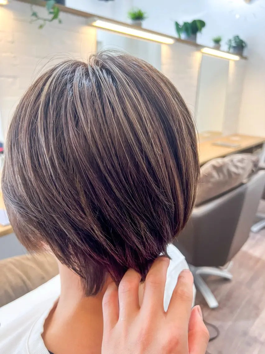 ショート ハイライト カット ヘアカラー 野澤 宏弥のヘアスタイル