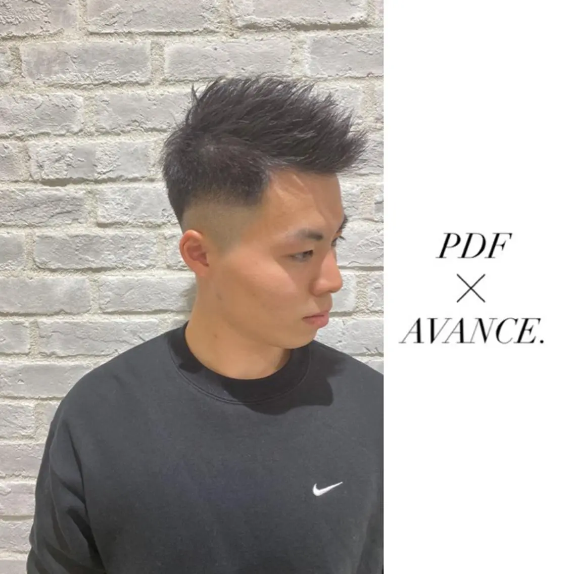 ショート カラー メンズ メンズブリーチ フェードカット ブリーチ ダークグレー ダブルカラー ヘアカラー トリートメント AVANCE.難波 店長 松元のヘアスタイル