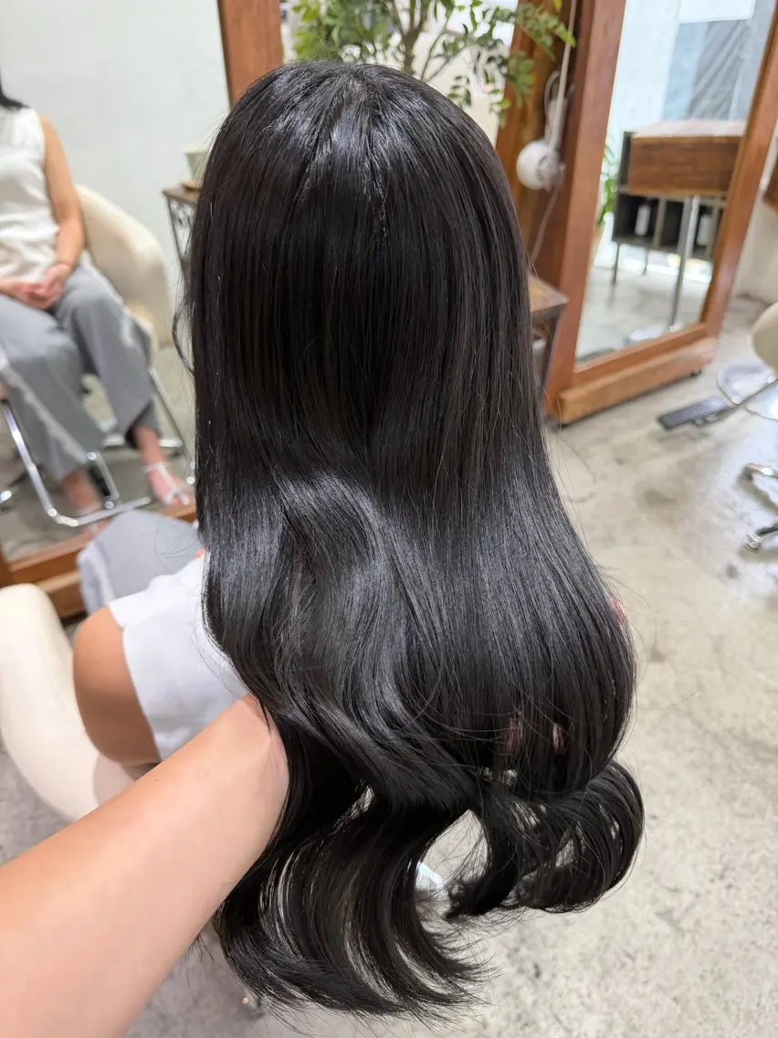 セミロング カラー ブルーカラー ヘアカラー makoto 池袋 カラー カットのヘアスタイル