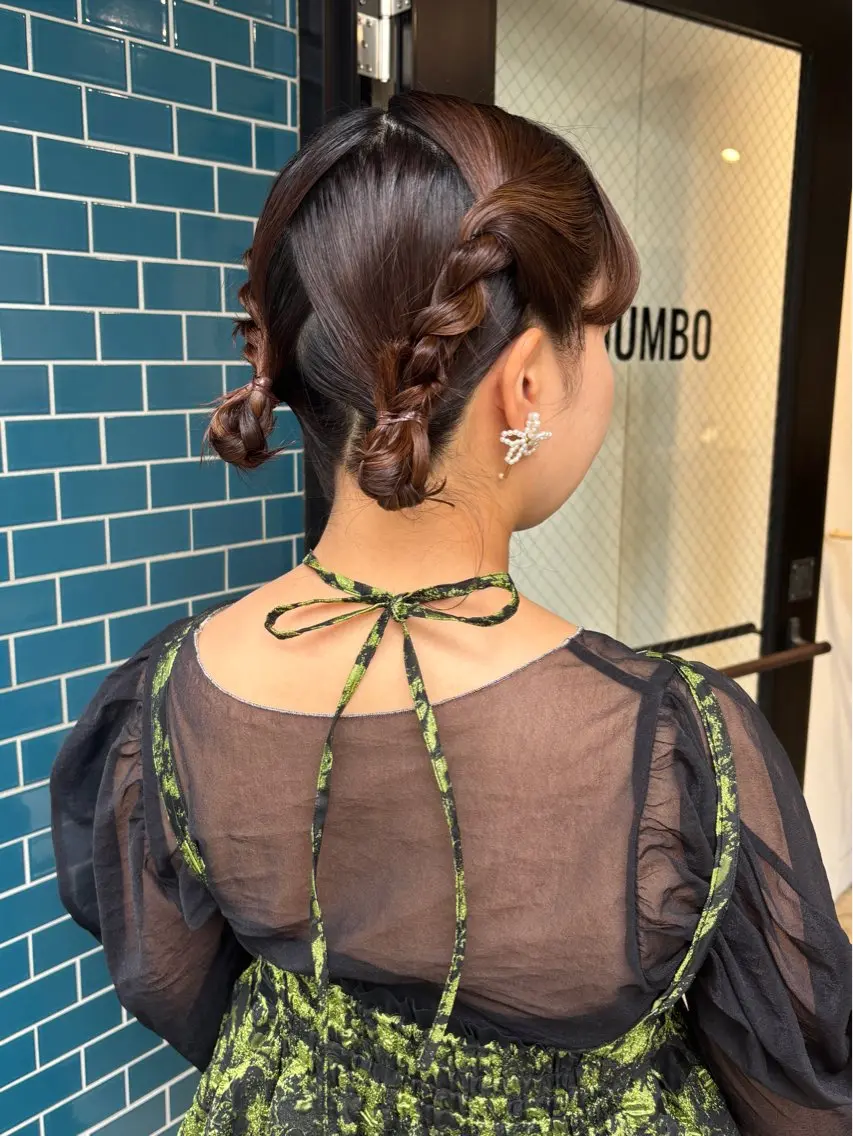 ミディアム ヘアアレンジ ワンカラー¥3850 /アレンジ/あみ🎶のヘアスタイル