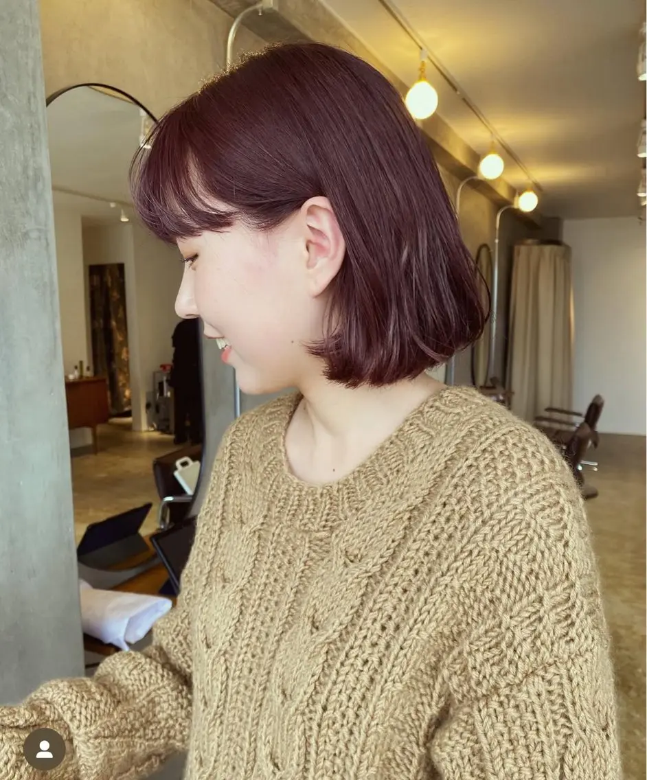 ショート カラー パーマ ブリーチ ブラウンカラー ピンクカラー ピンクブラウン 松崎 めいのヘアスタイル