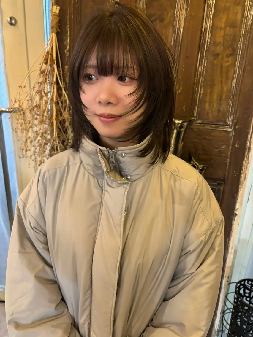 ミディアム 顔まわりレイヤー レイヤーカット ヒラカホ/目黒/ ブリーチ/似合わせのヘアスタイル