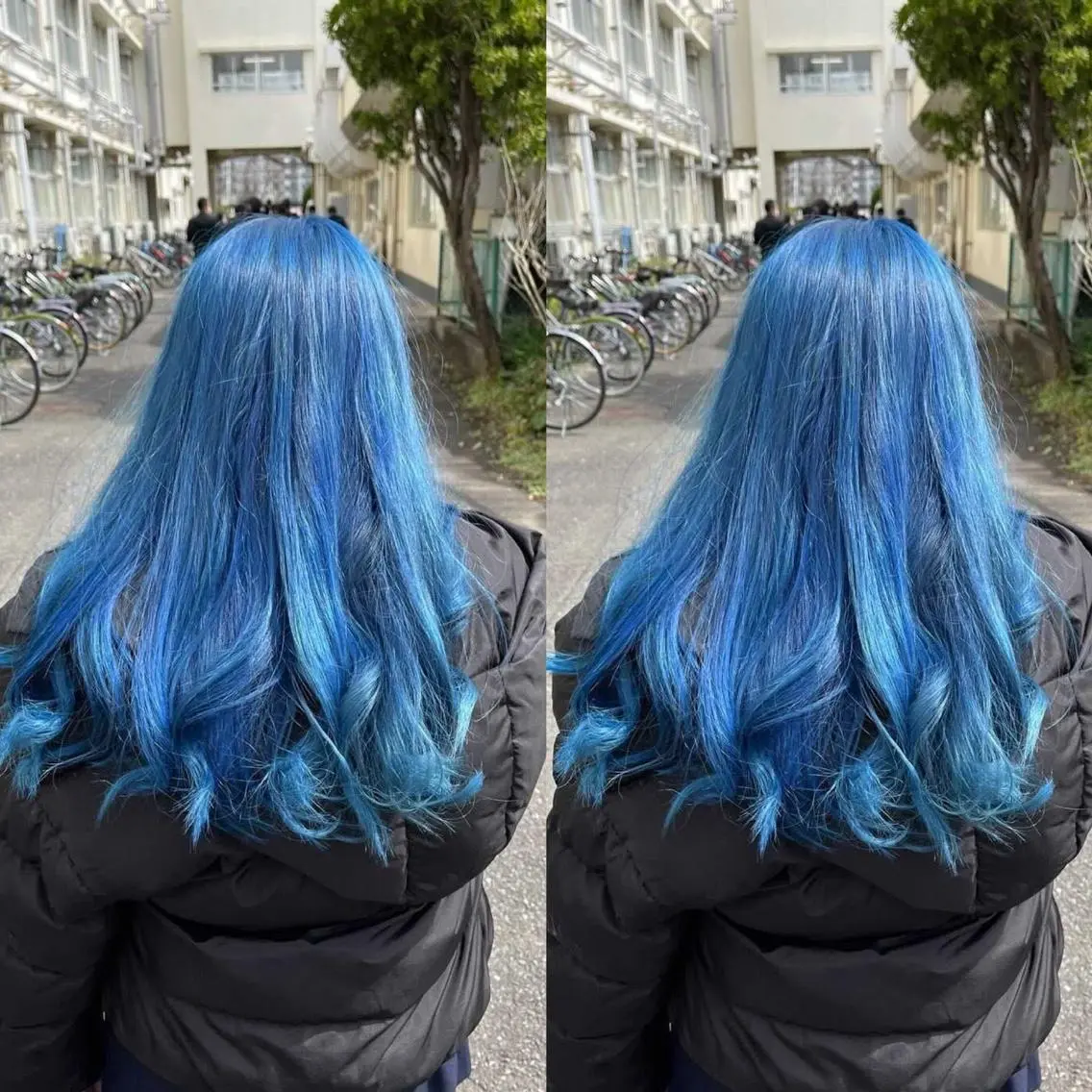 セミロング カラー ブルーカラー 髪質改善 トリートメント 👑派手髪/カット 👑ANRYのヘアスタイル