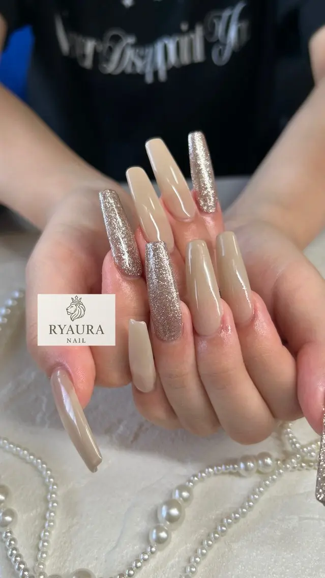 ネイル 長さ出し ワンカラーネイル シンプルネイル RYAURA NAILのネイルデザイン