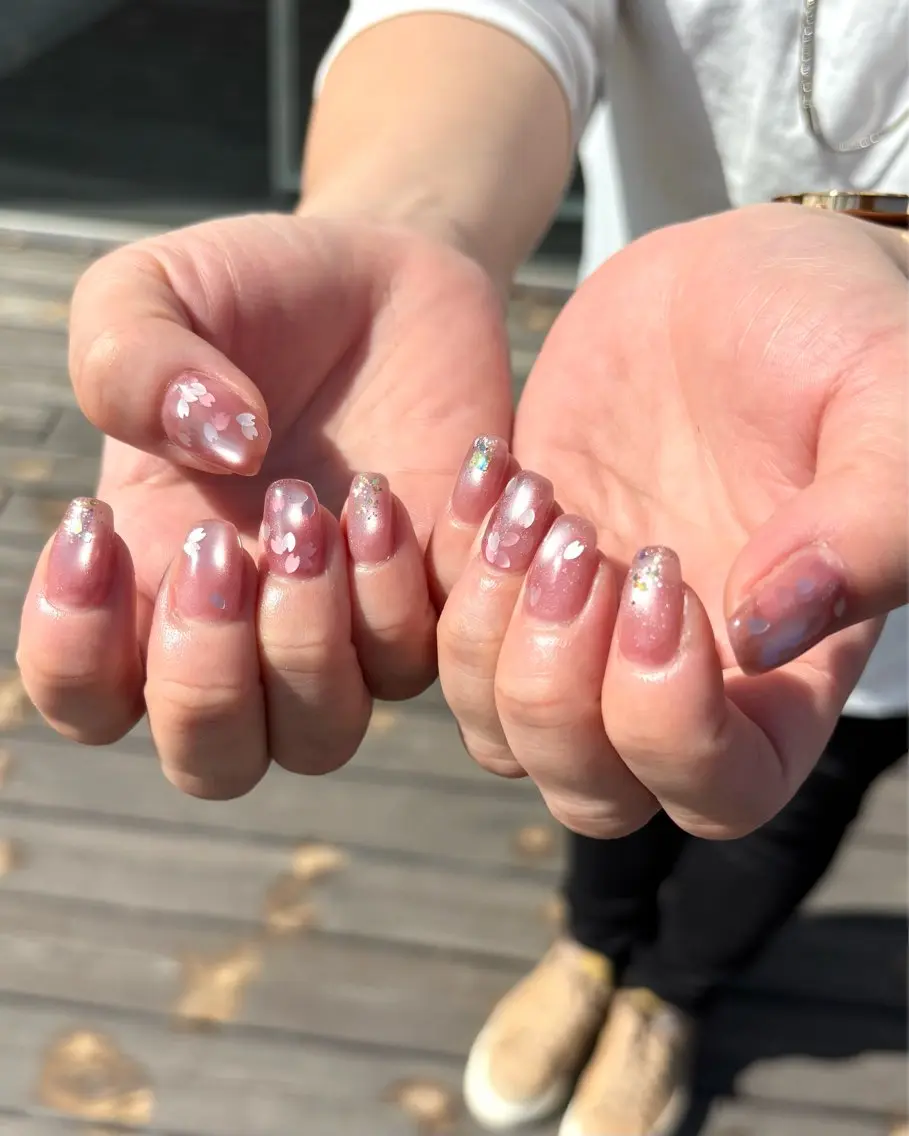 ネイル 桜ネイル マグネットネイル ハンドネイル Sensi Suzuhaのネイルデザイン