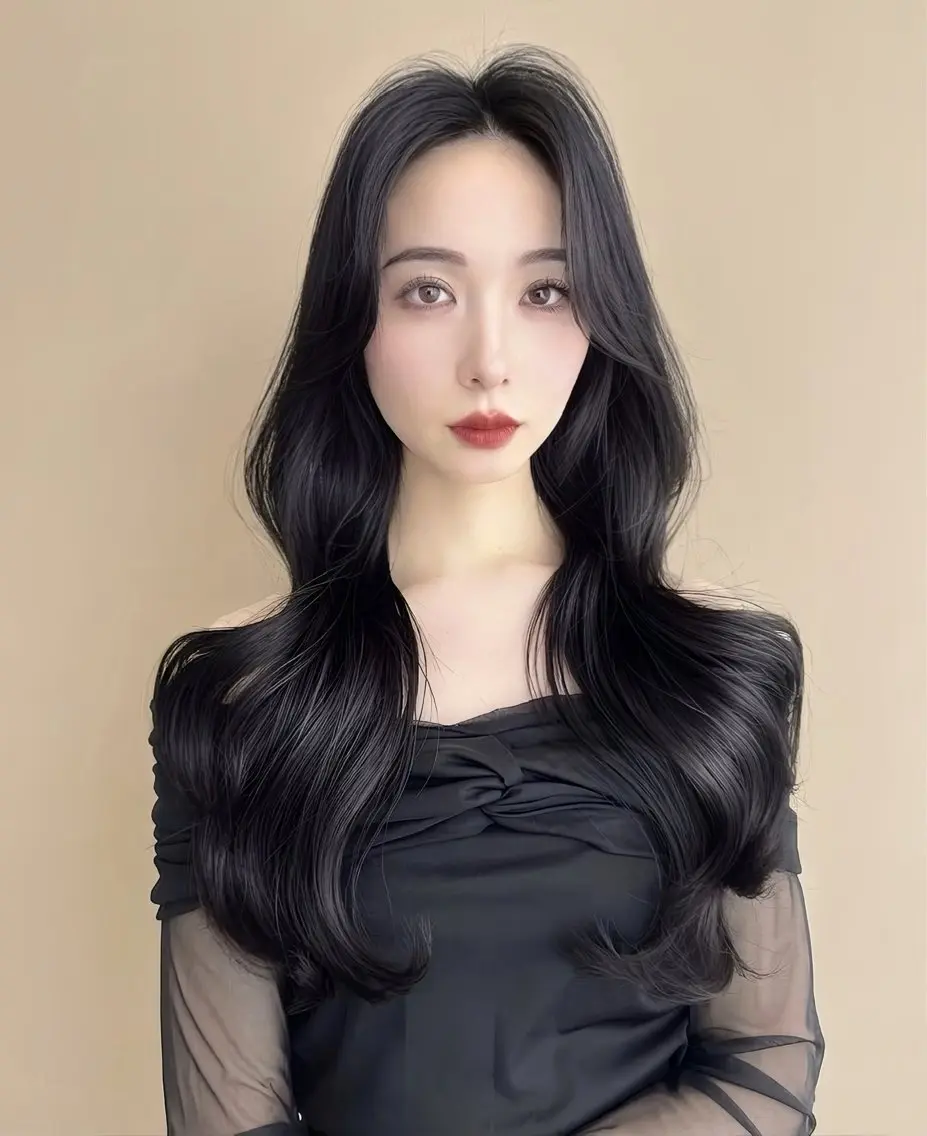 ロング カラー カット ヘアカラー トリートメント レイヤー/髪質改善 縮毛/ハッシュカットのヘアスタイル