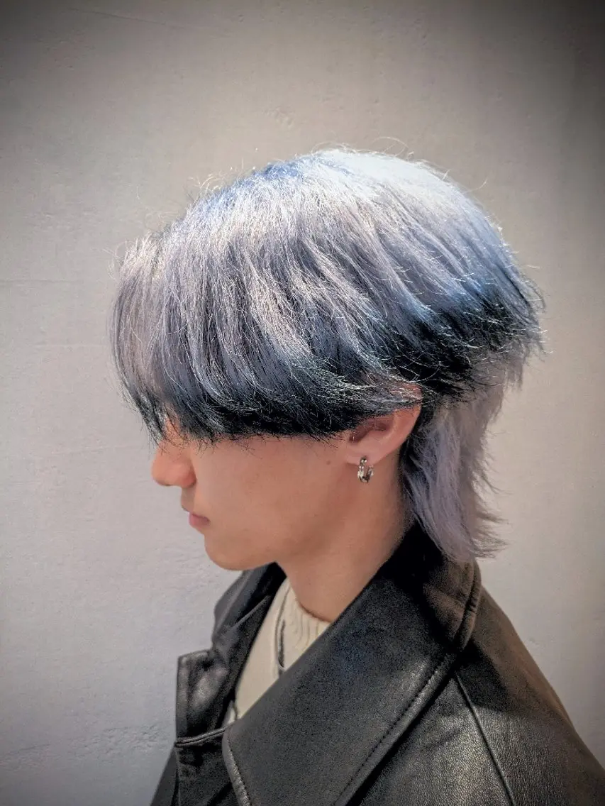 カラー ブルーカラー シルバー こだっく /メンズカットのヘアスタイル