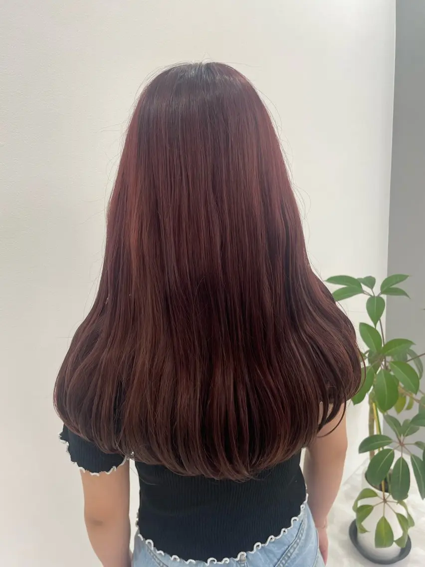 カラー ボルドーカラー 松原香乃 撮影モデル募集のヘアスタイル