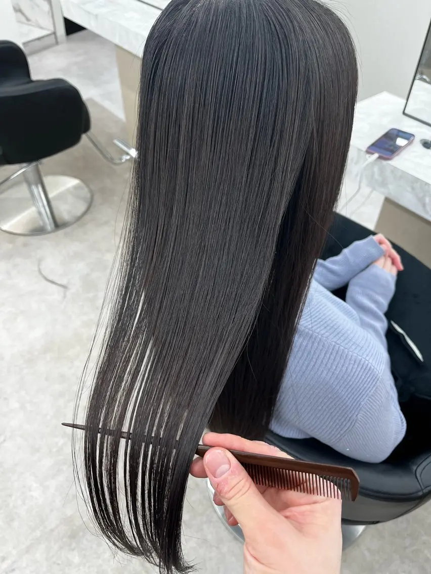 ロング 縮毛矯正 トリートメント 竹内 蓮のヘアスタイル
