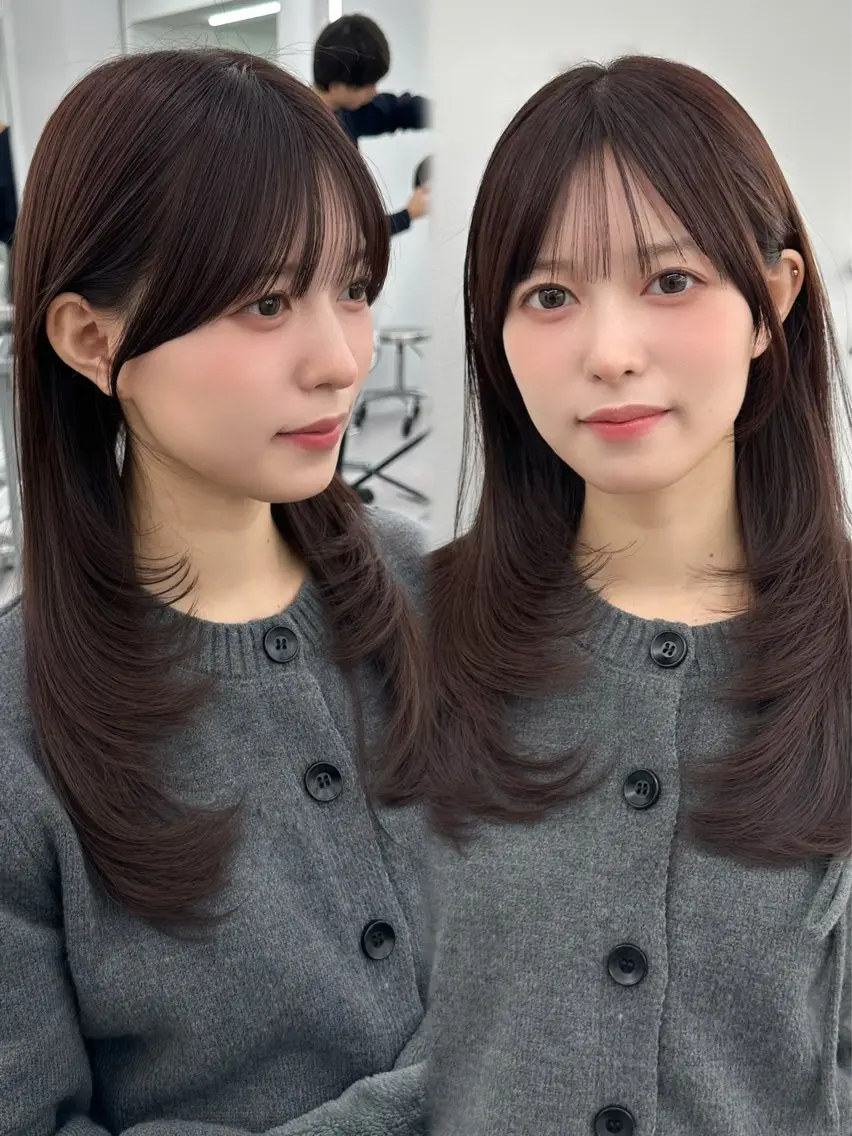 セミロング カット ヘアカラー トリートメント ヘッドスパ ヘアセット 前髪顔まわりカット 🌈中村海聖のヘアスタイル