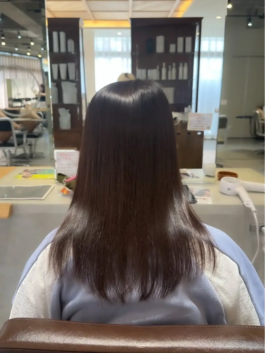 ロング パーマ 縮毛矯正 こがねざわみさき 🦭透明感カラーのヘアスタイル