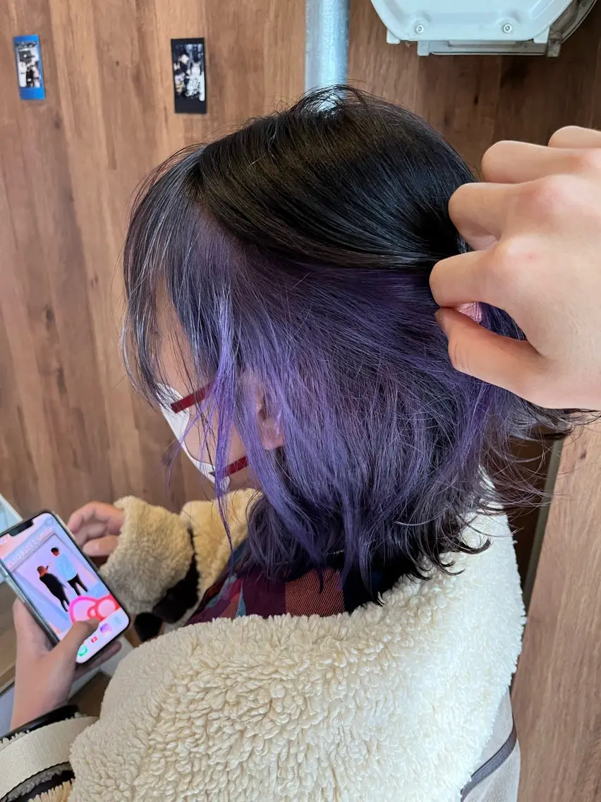 ショート カラー ヘアアレンジ アディクシーカラー 透明感カラー インナーカラー 【暗め透明感カラー】 【インナー】小島良太のヘアスタイル