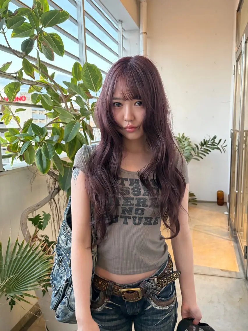 ロング カラー 透明感カラー ヘアカラー トリートメント ハルカ 透明感カラーのヘアスタイル