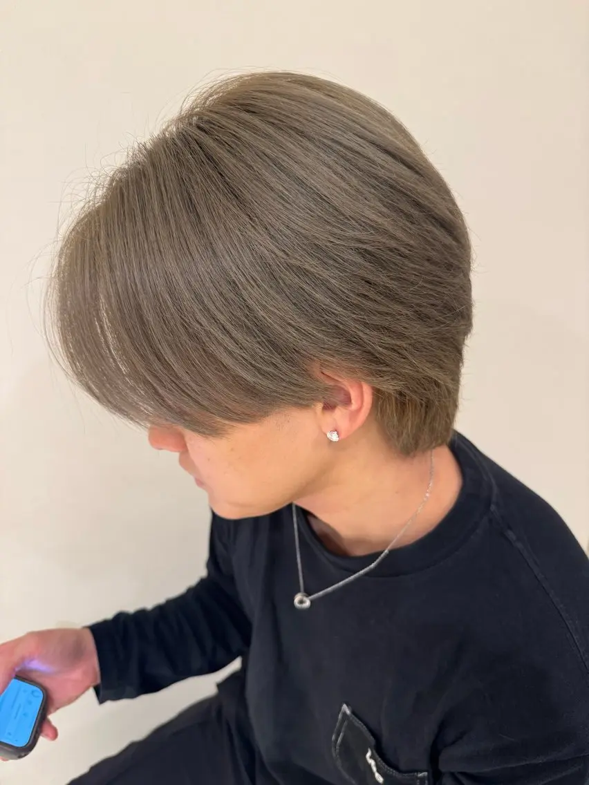 ショート カラー メンズ カット ヘアカラー トリートメント 暖色/ベージュ/ メンズ/鈴木彩のヘアスタイル