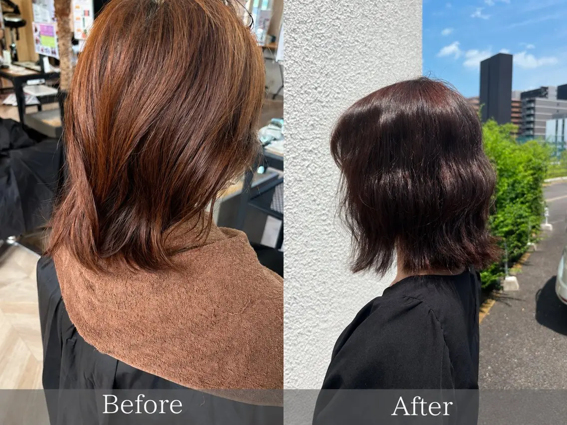 ミディアム ヘアカラー 堺田 瑠果のヘアスタイル