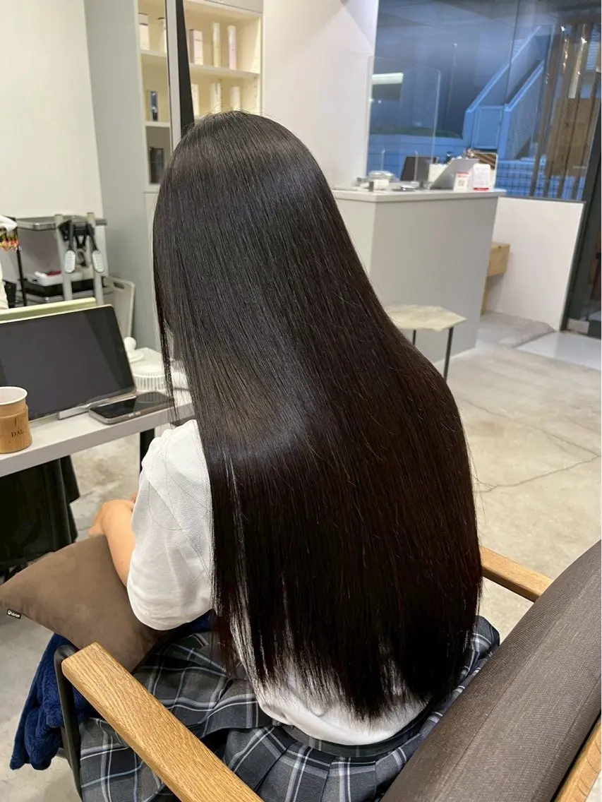 ロング パーマ 縮毛矯正 ハイトーンカラー が絶対可愛い✨泰聖✨のヘアスタイル