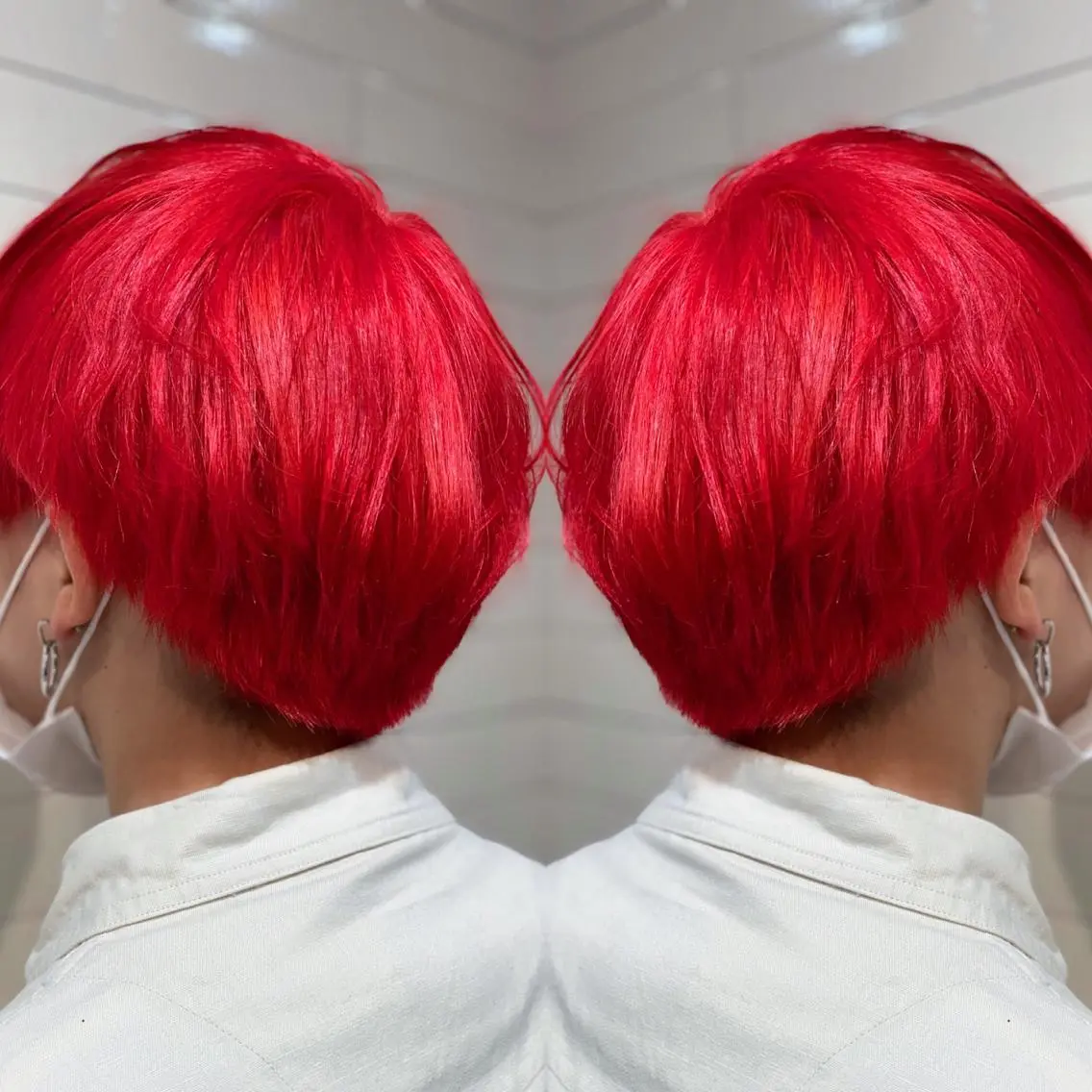 ショート カラー ヘアアレンジ ヘアカラー トリートメント 髪質改善×ハイトーン 中田啄也のヘアスタイル