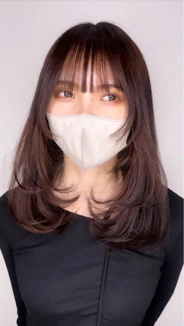セミロング カット ヘアカラー トリートメント 剣持友希/ifh iizuka/高崎のヘアスタイル