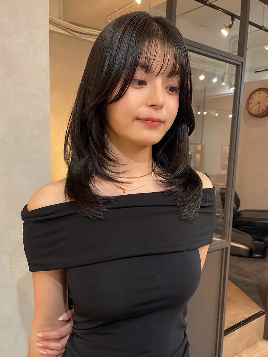 ミディアム カラー FERIA梅田🖤 透明感カラー🎀のヘアスタイル