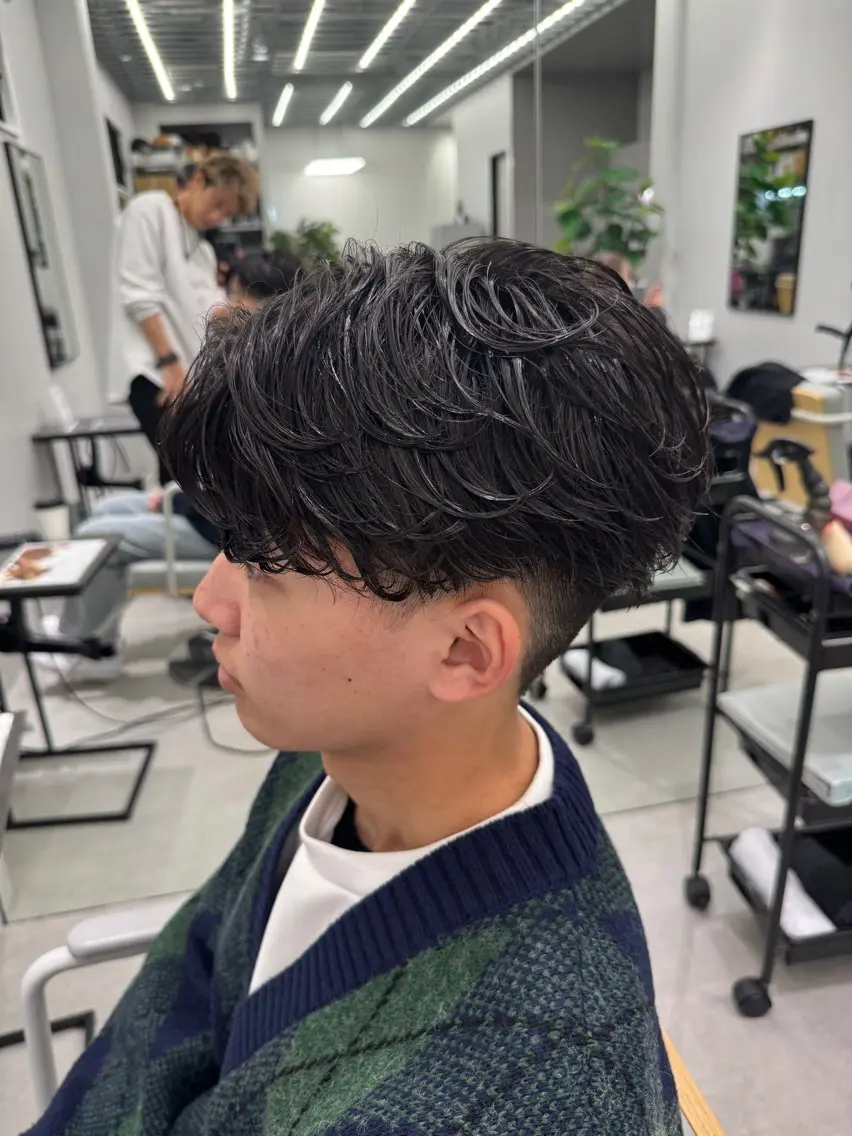 メンズ限定カット+ニュアンスパーマの写真