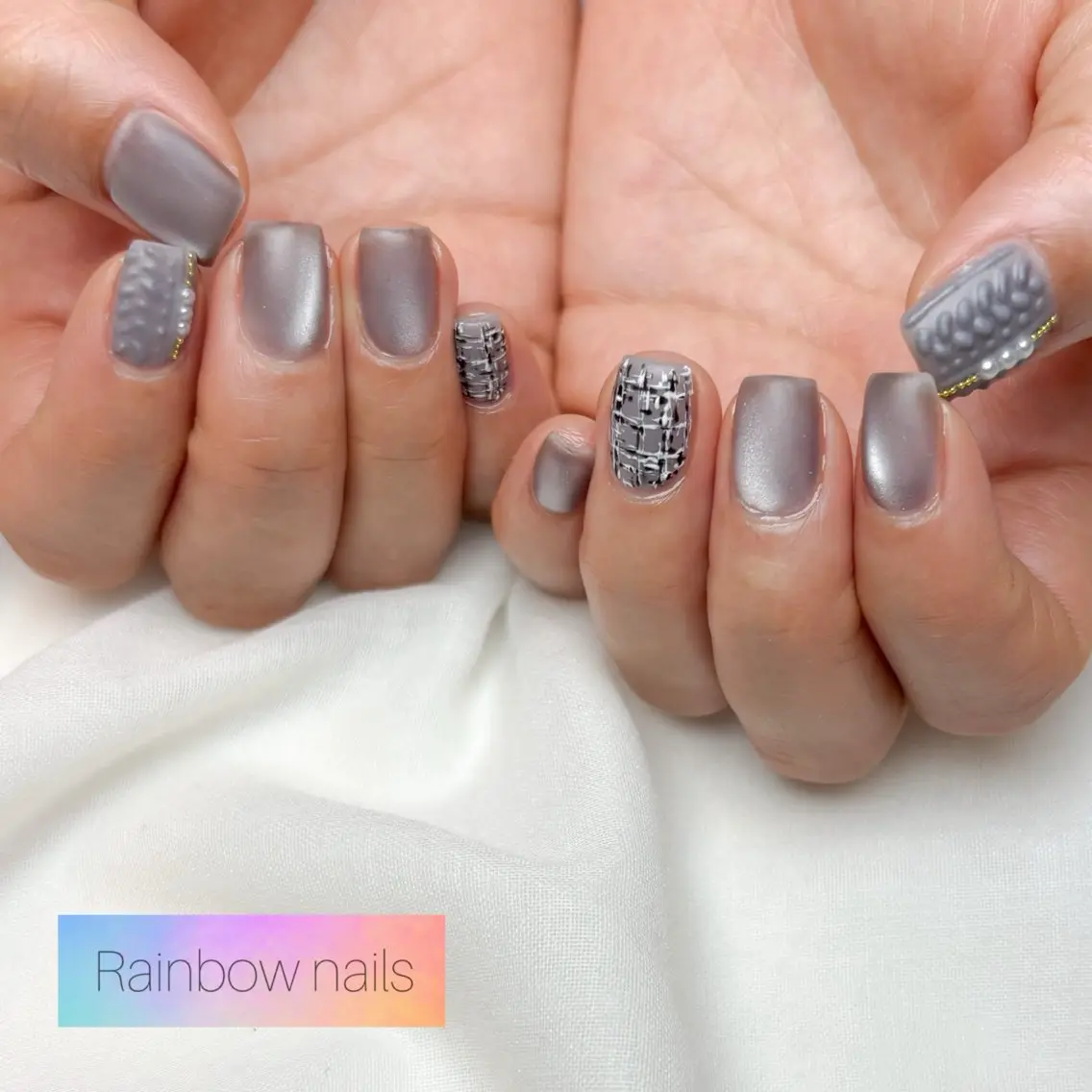 ネイル ハンドネイル Rainbow nailsくろちゃんのネイルデザイン